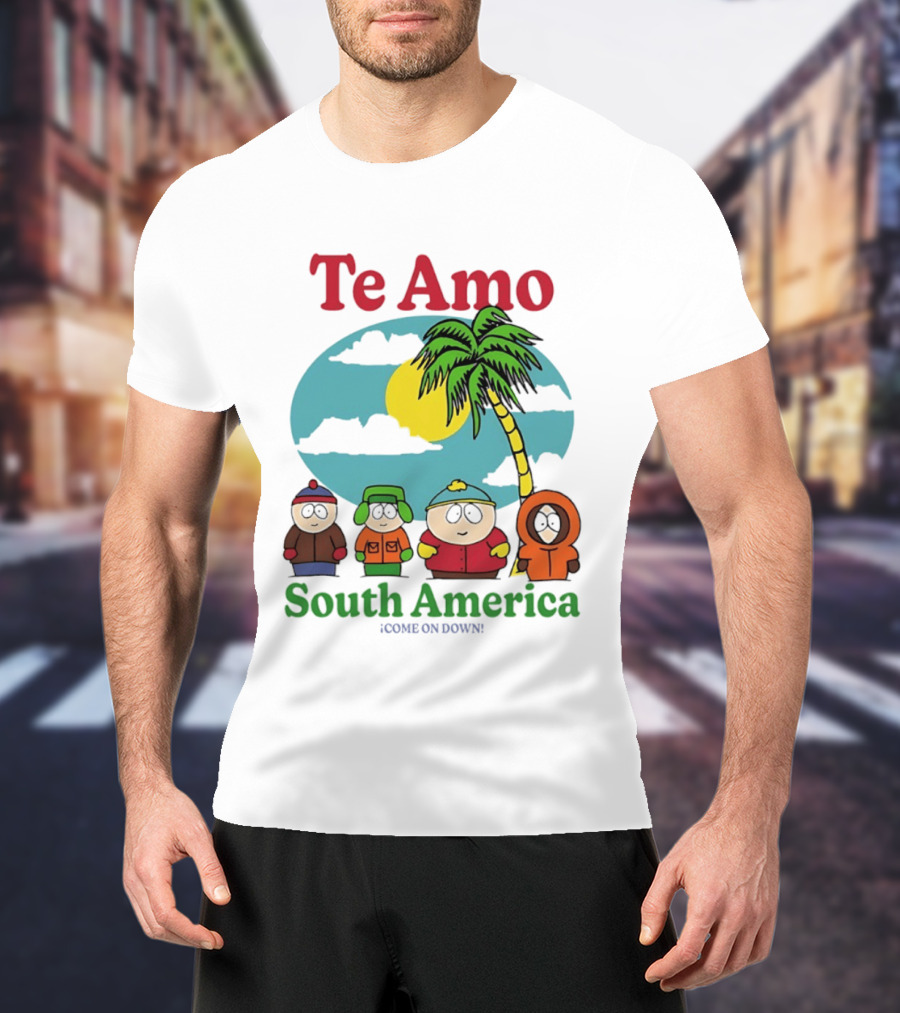 Te Amo South America South Park Characters Under Palm Tree T-Shirt
