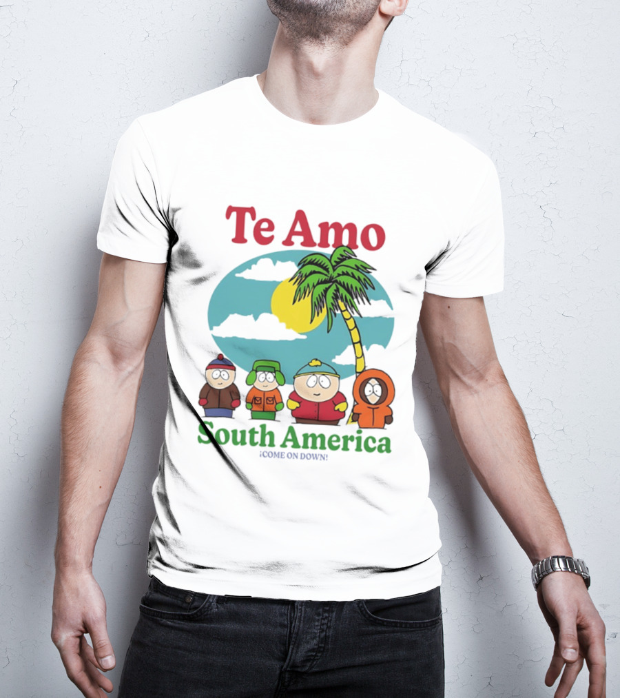 Te Amo South America South Park Characters Under Palm Tree T-Shirt