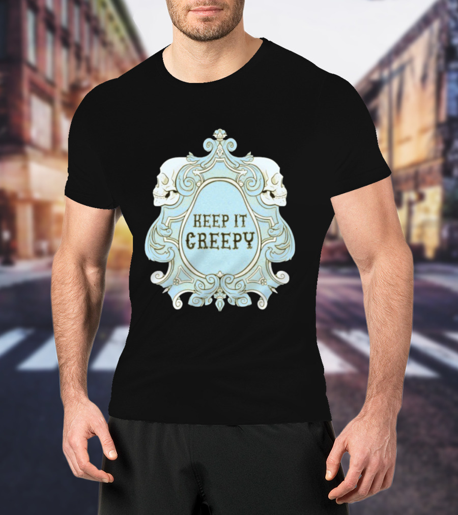 Keep It Creepy Skull Gothic Spooky Horror Vintage Frame T-Shirt
