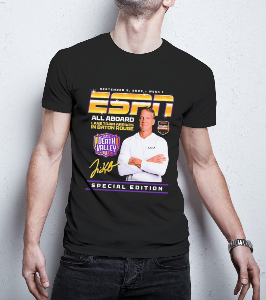 ESPN Special Edition September 5 2026 Week 1 All Aboard Tigers Express Death Valley Gameday T-Shirt