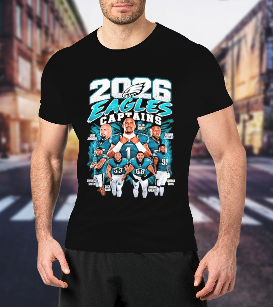 2026 Philadelphia Eagles Captains Black Collection T-Shirt
