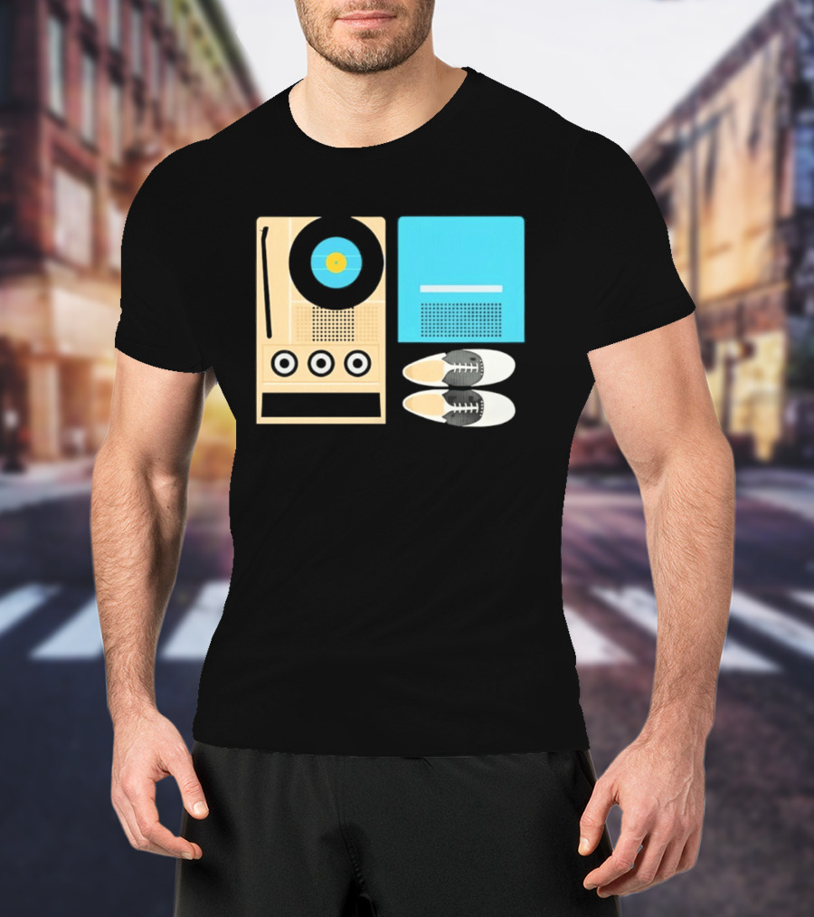 Sam And Suzy Essentials Moonrise Kingdom Record Player Sneakers T-Shirt