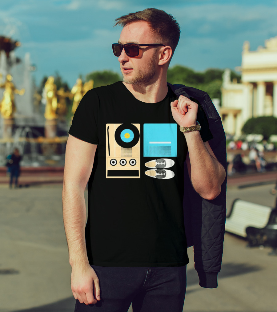 Sam And Suzy Essentials Moonrise Kingdom Record Player Sneakers T-Shirt