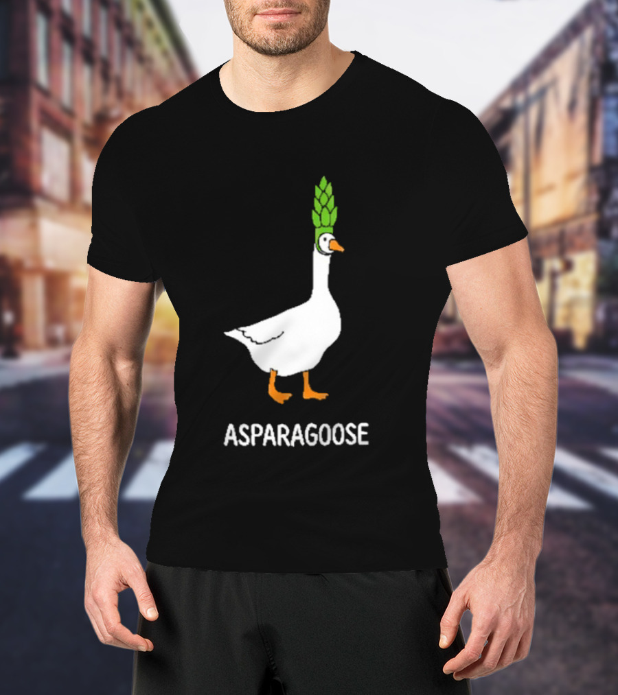 Asparagoose Goose Asparagus Head T-Shirt
