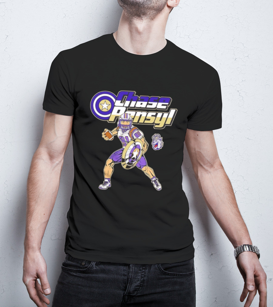 Chase Pensyl James Madison Dukes Football Superhero T-Shirt