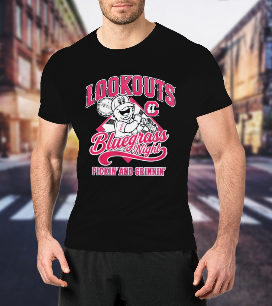 Lookouts Bluegrass Night Pickin' And Grinnin' Chattanooga Baseball C T-Shirt