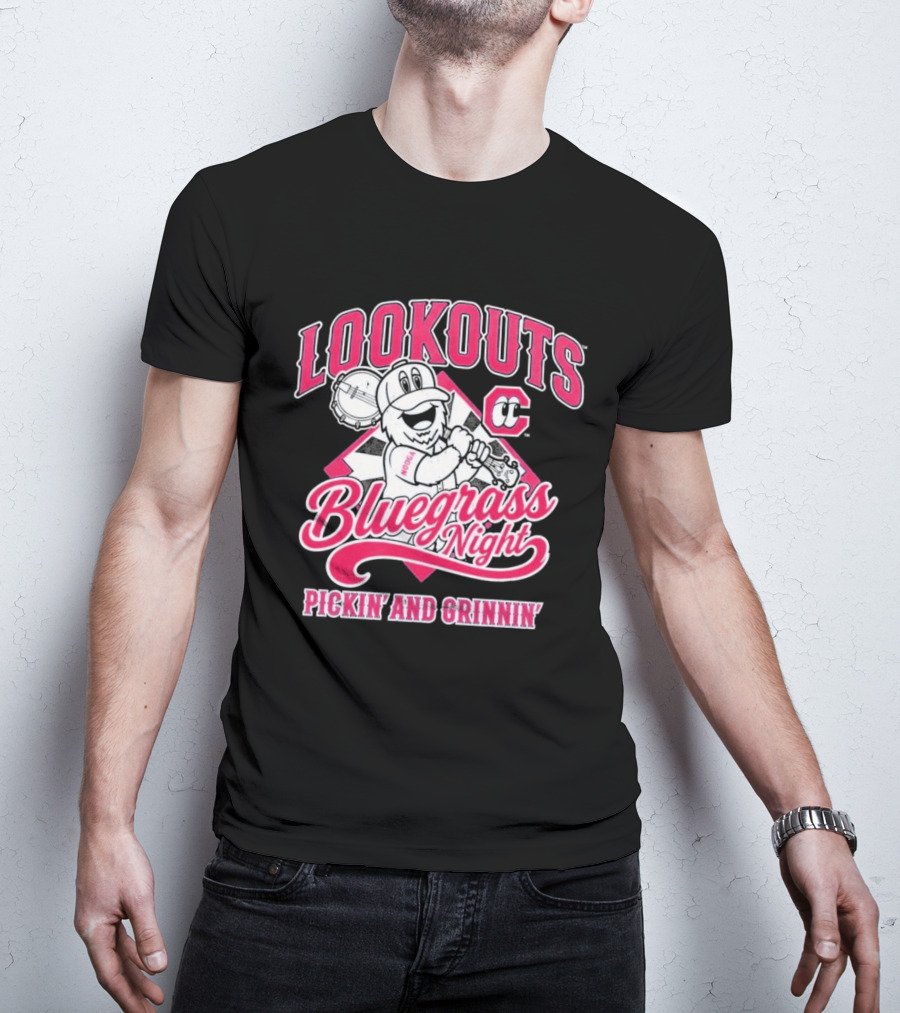 Lookouts Bluegrass Night Pickin' And Grinnin' Chattanooga Baseball C T-Shirt