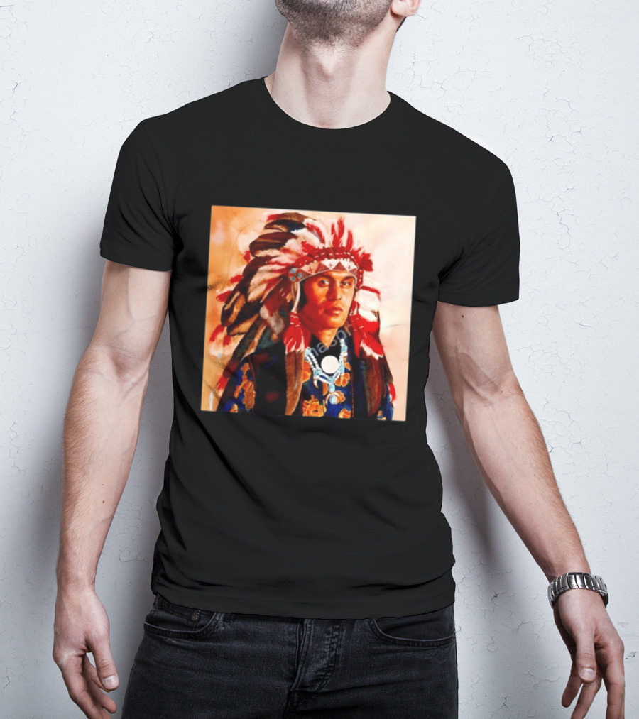 Chief Kirk Native American Indigenous Headdress And Traditional Attire T-Shirt