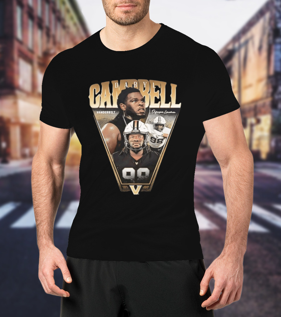 Daryl Campbell Vanderbilt Defensive Lineman NCAA Football T-Shirt