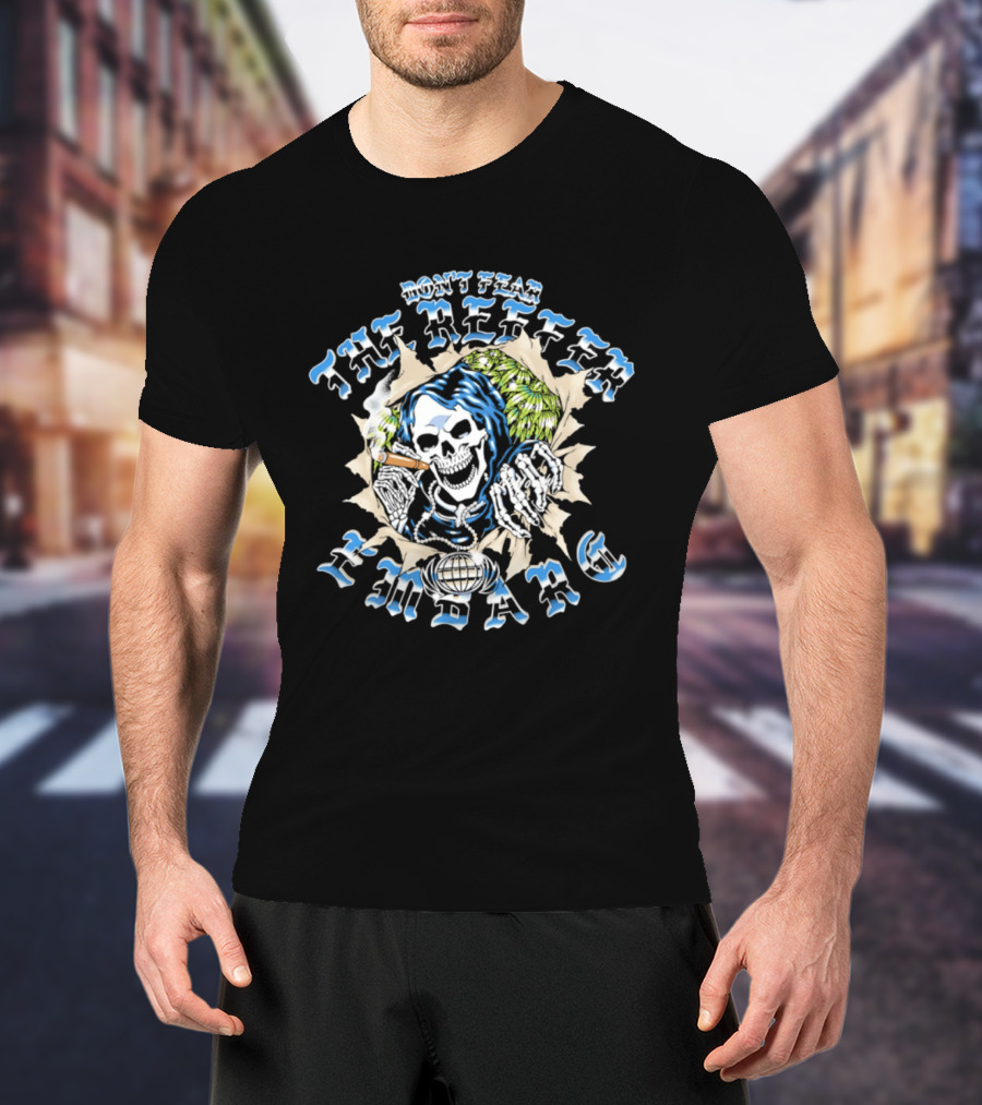 Don't Fear The Reffer Bang Skull Cigar Burst T-Shirt