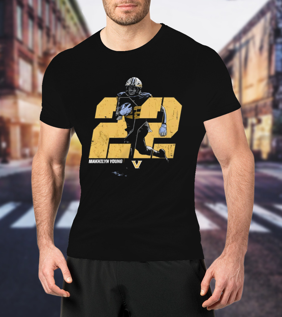 Makhilyn Young 22 Vanderbilt Commodores NCAA Football Player V T-Shirt