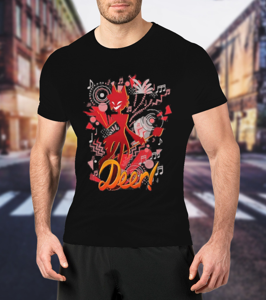 Alastor Hazbin Hotel Deer Music Radio T-Shirt