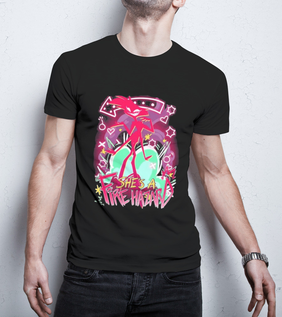 Hazbin Angel Dust She's A Fire Hazard T-Shirt