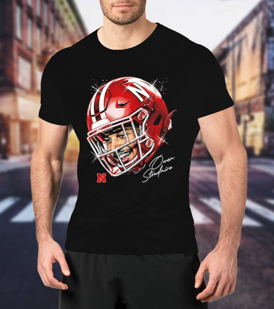 Owen Stoudmire Nebraska Cornhuskers Football Helmet T-Shirt