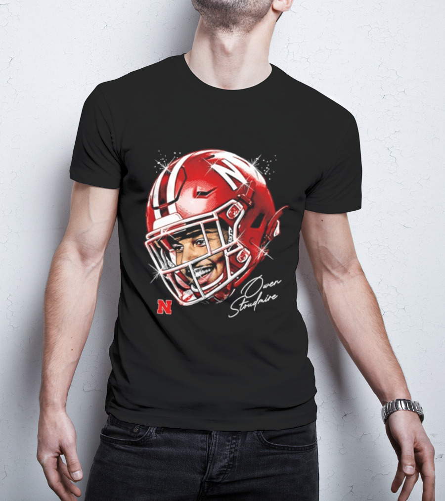 Owen Stoudmire Nebraska Cornhuskers Football Helmet T-Shirt