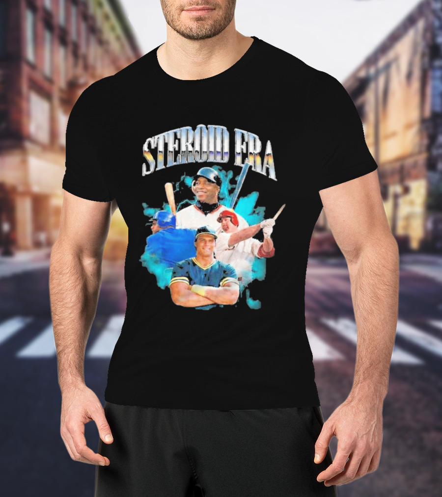 Steroid Era Baseball Players Montage With Bats And Uniforms T-Shirt
