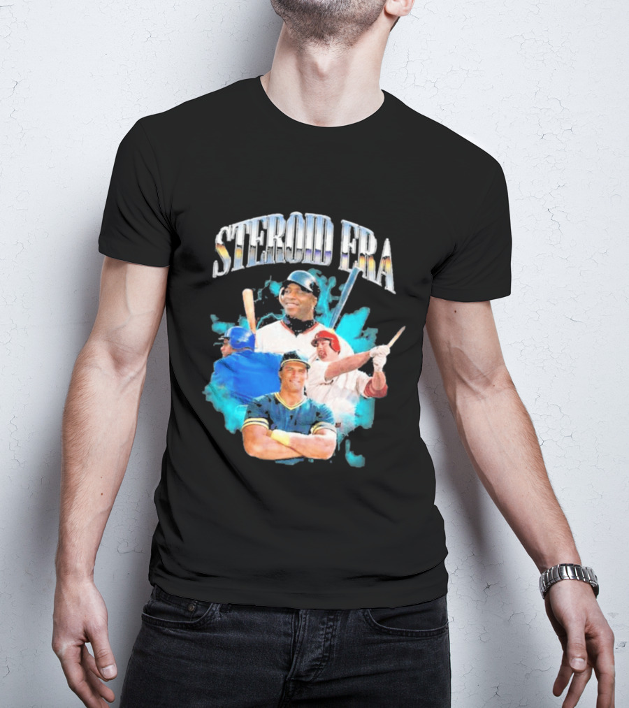 Steroid Era Baseball Players Montage With Bats And Uniforms T-Shirt