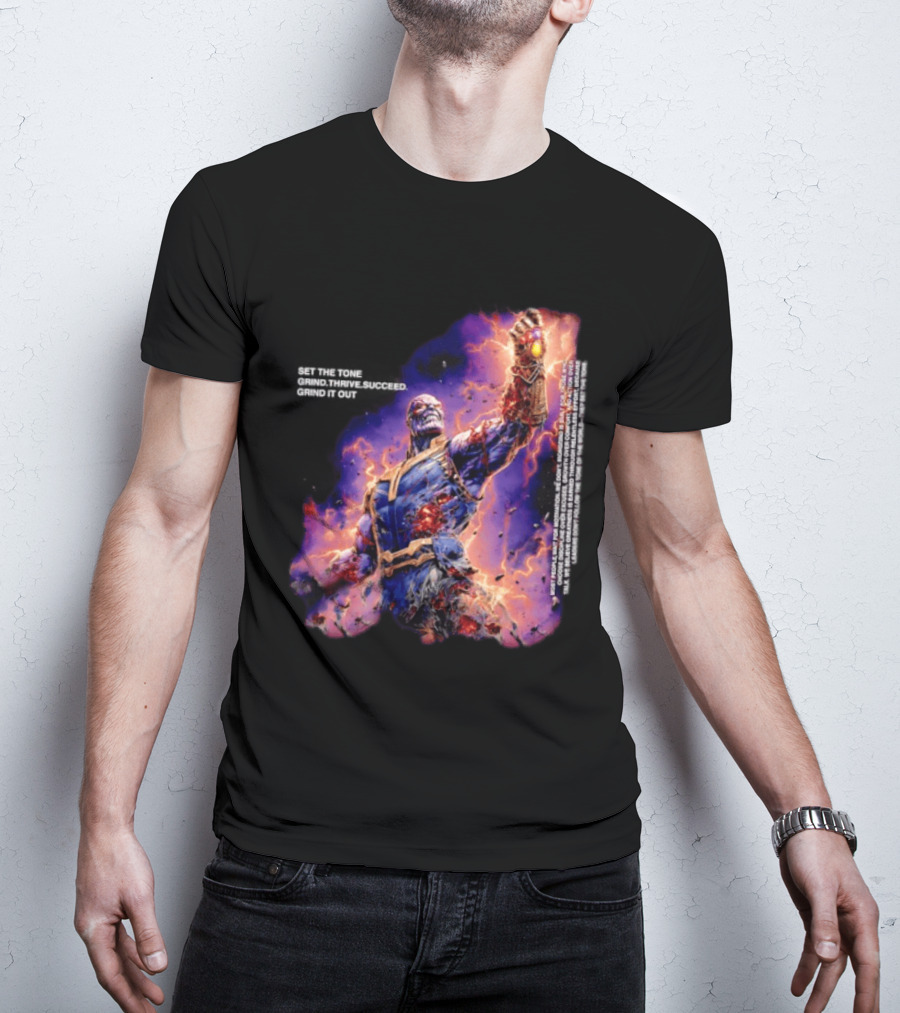 Thanos Set The Tone Grind Thrive Succeed Marvel Comics T-Shirt