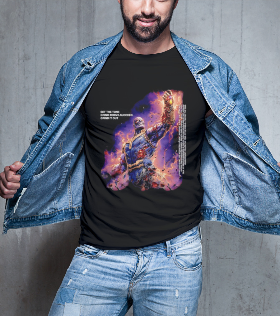 Thanos Set The Tone Grind Thrive Succeed Marvel Comics T-Shirt