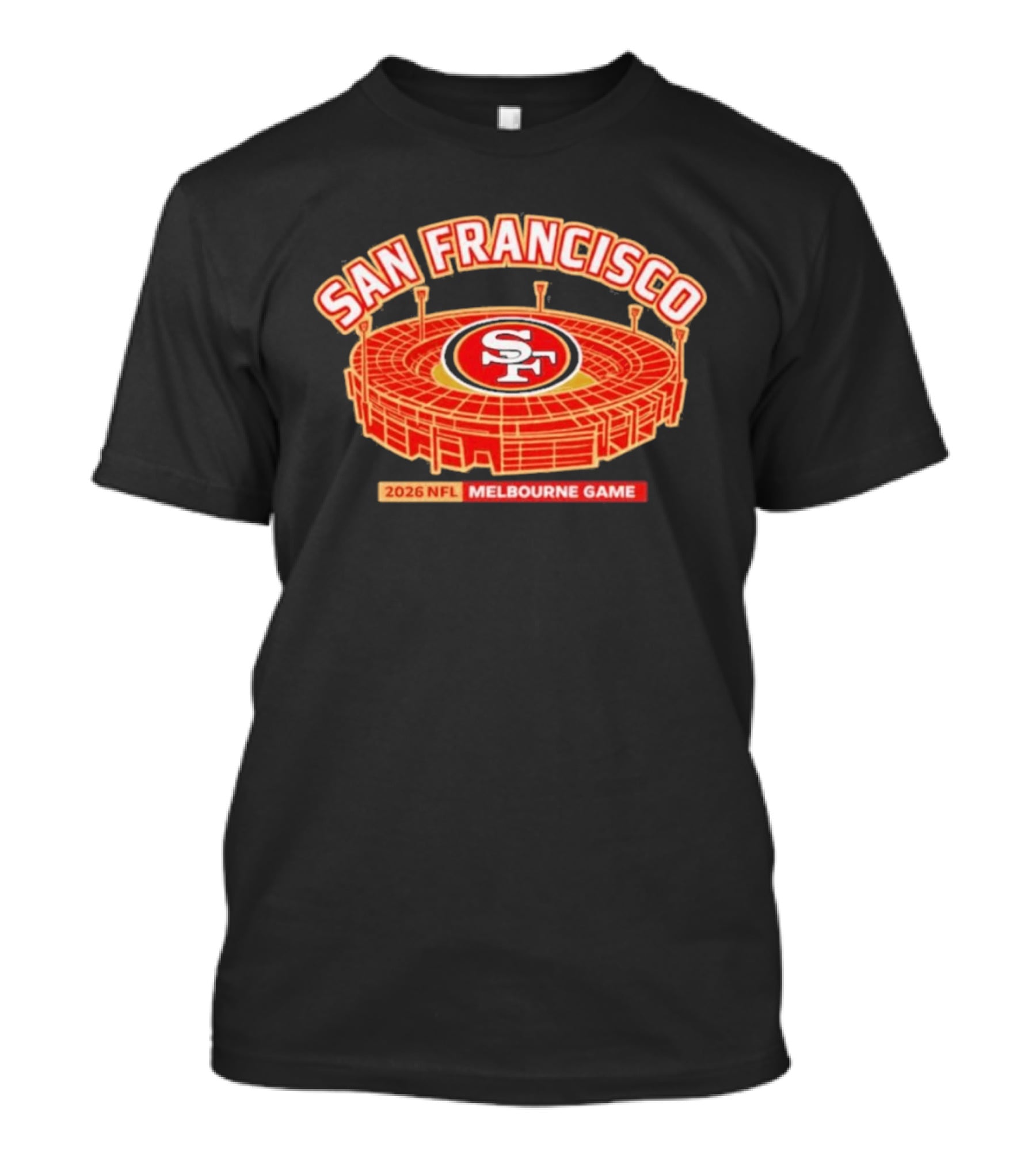 San Francisco 49ers 2026 NFL Melbourne Game Stadium T-Shirt