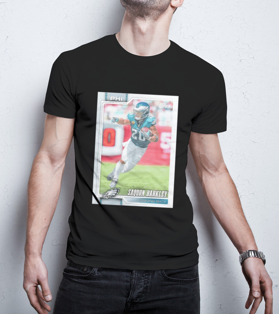 Saquon Barkley Topps Philadelphia Eagles 2026 Running Back Card T-Shirt