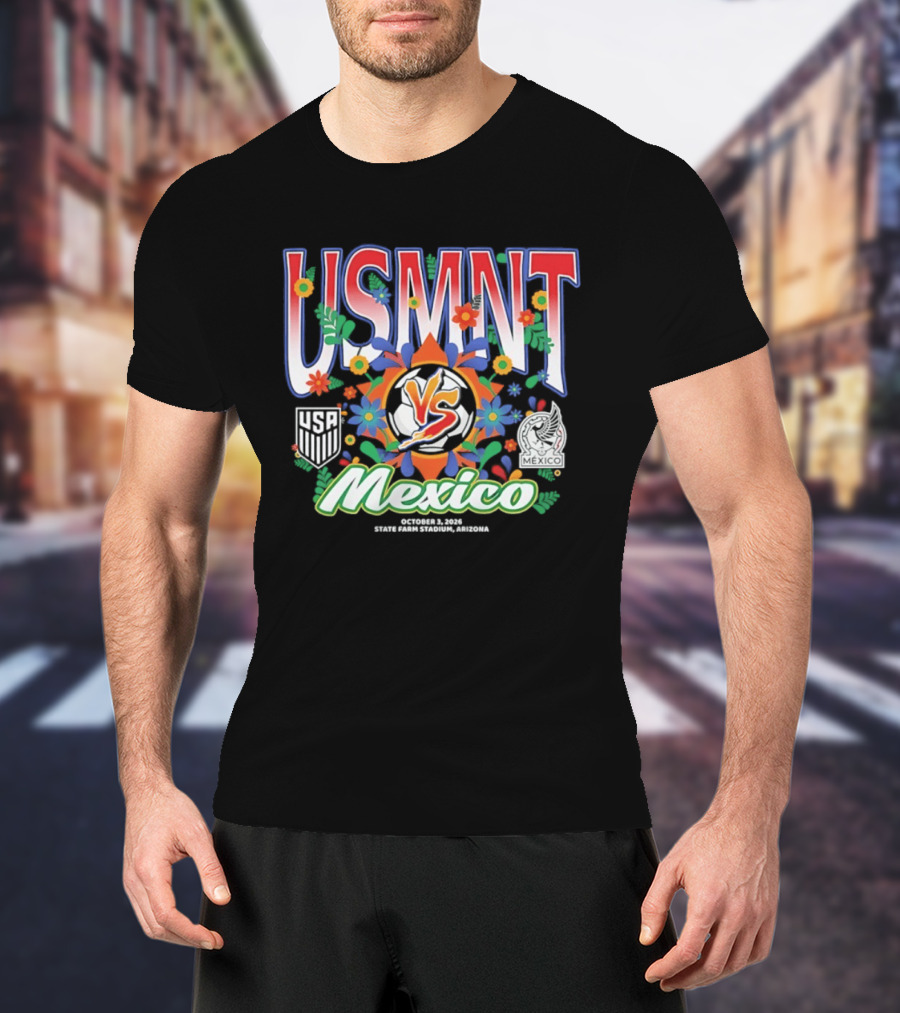 USMNT Vs Mexico 2026 Soccer Floral Celebration T-Shirt