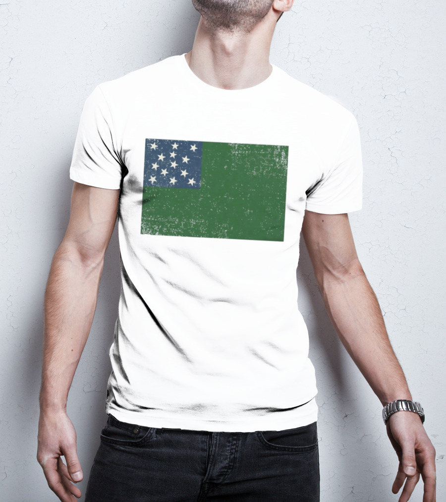 Vermont Historical Green Mountain Boys Flag Distressed T-Shirt