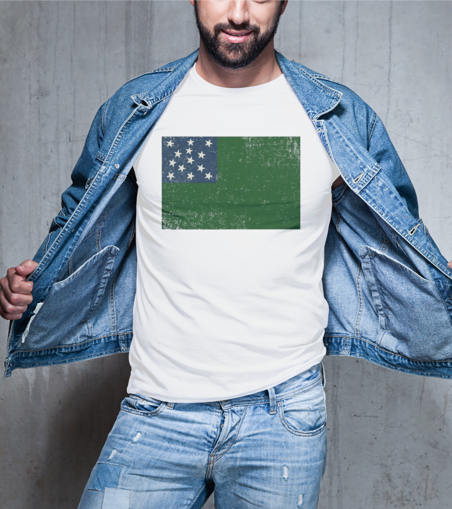 Vermont Historical Green Mountain Boys Flag Distressed T-Shirt