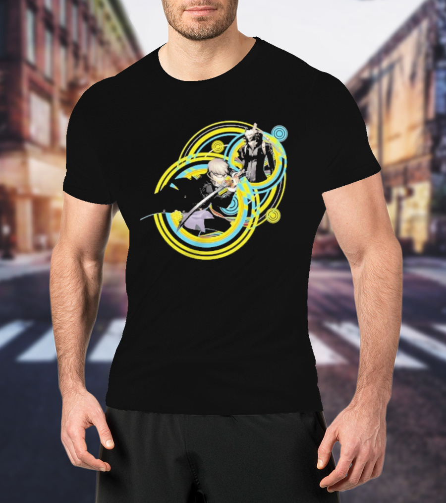 Persona 4 Revival Black Vibrant Character Artistry T-Shirt