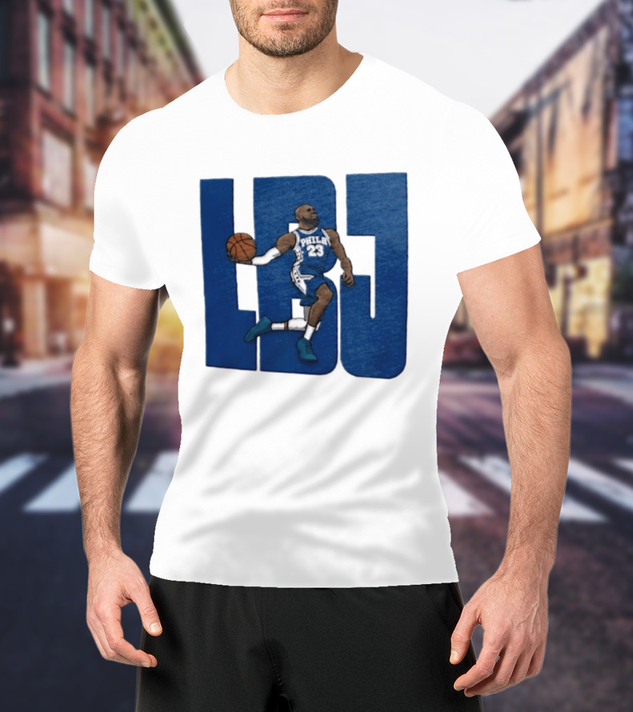 Philadelphia 76ers LBJ 23 Dribbling Basketball Caricature T-Shirt