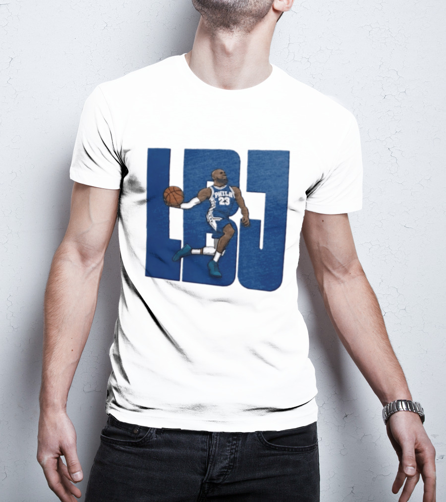Philadelphia 76ers LBJ 23 Dribbling Basketball Caricature T-Shirt