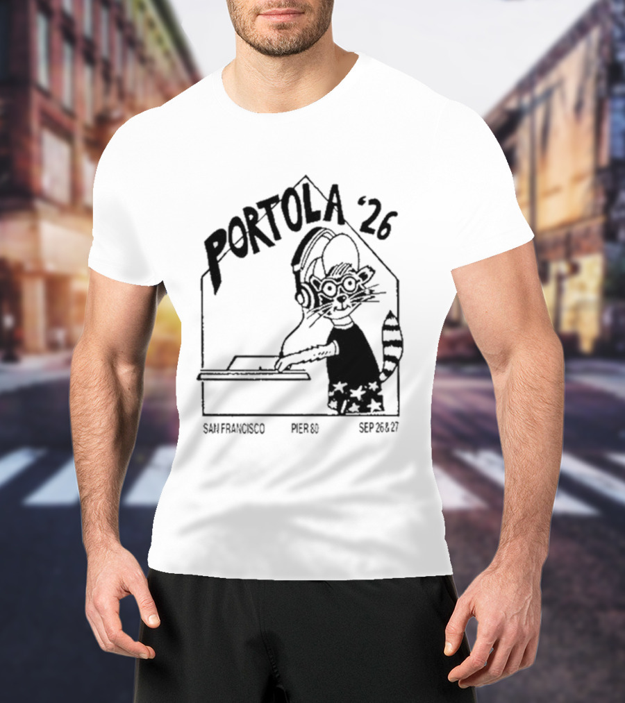 Portola 2026 San Francisco Festival DJ Cat T-Shirt