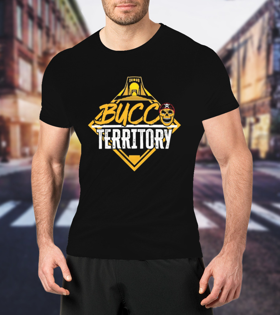 Bucco Territory Pittsburgh Pirates Fan Apparel With Skull And Ballpark T-Shirt