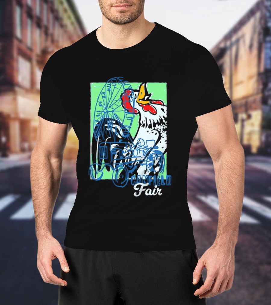 Canfield Fair Rooster Tractor Ferris Wheel Paint T-Shirt