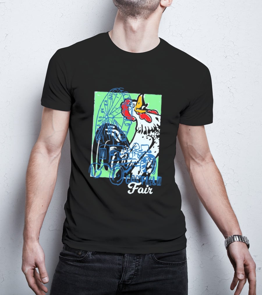 Canfield Fair Rooster Tractor Ferris Wheel Paint T-Shirt
