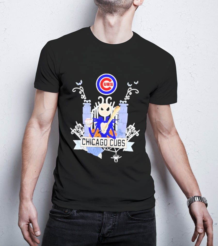 Chicago Cubs Halloween 2026 Jack Skellington Collaboration T-Shirt