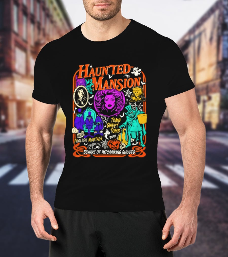 Haunted Mansion Madame Leota Beware Of Hitchhiking Ghosts Foolish Mortals Halloween T-Shirt