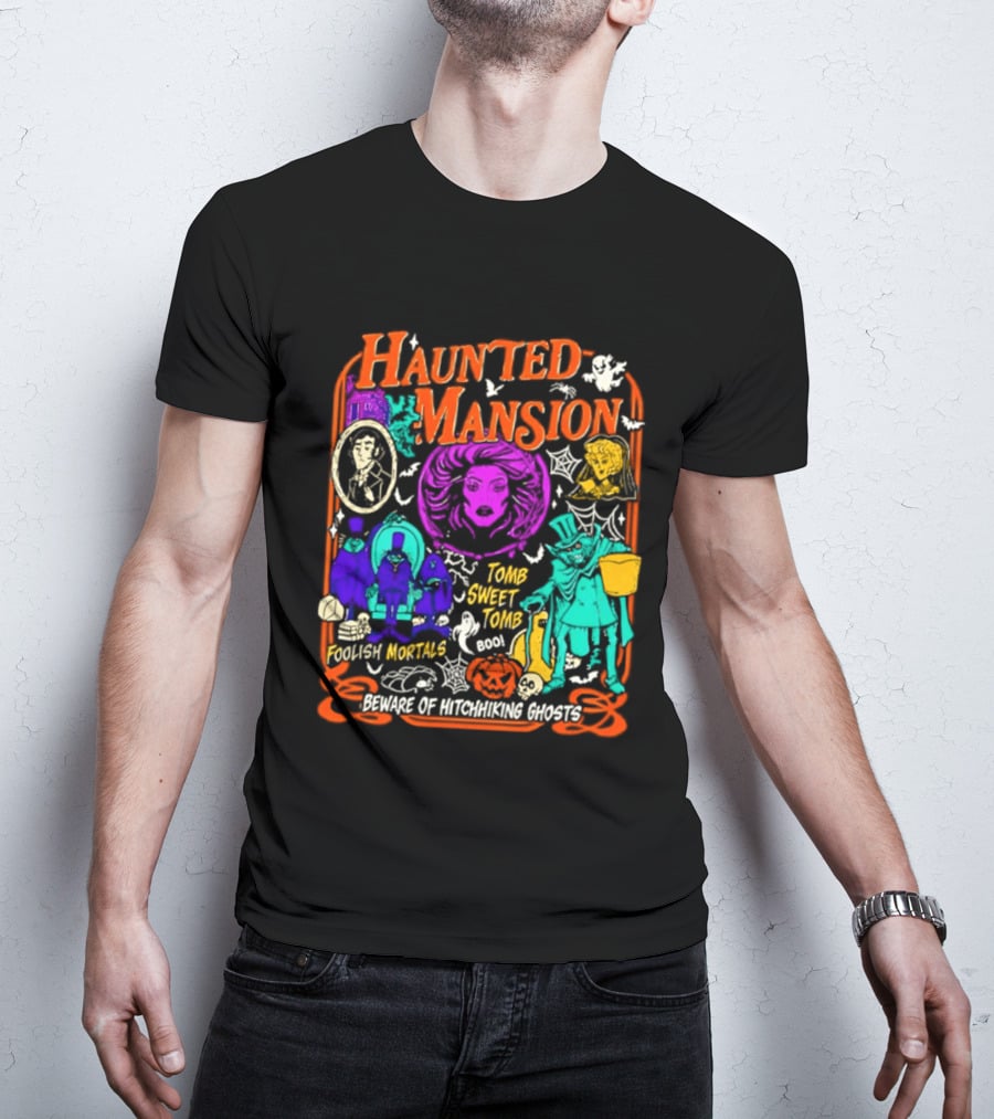 Haunted Mansion Madame Leota Beware Of Hitchhiking Ghosts Foolish Mortals Halloween T-Shirt