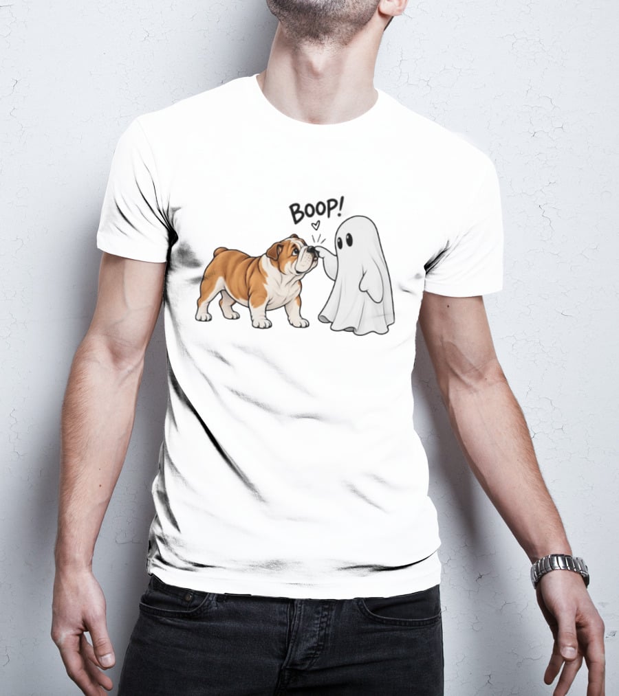 Bulldog Boop Ghost Halloween T-Shirt
