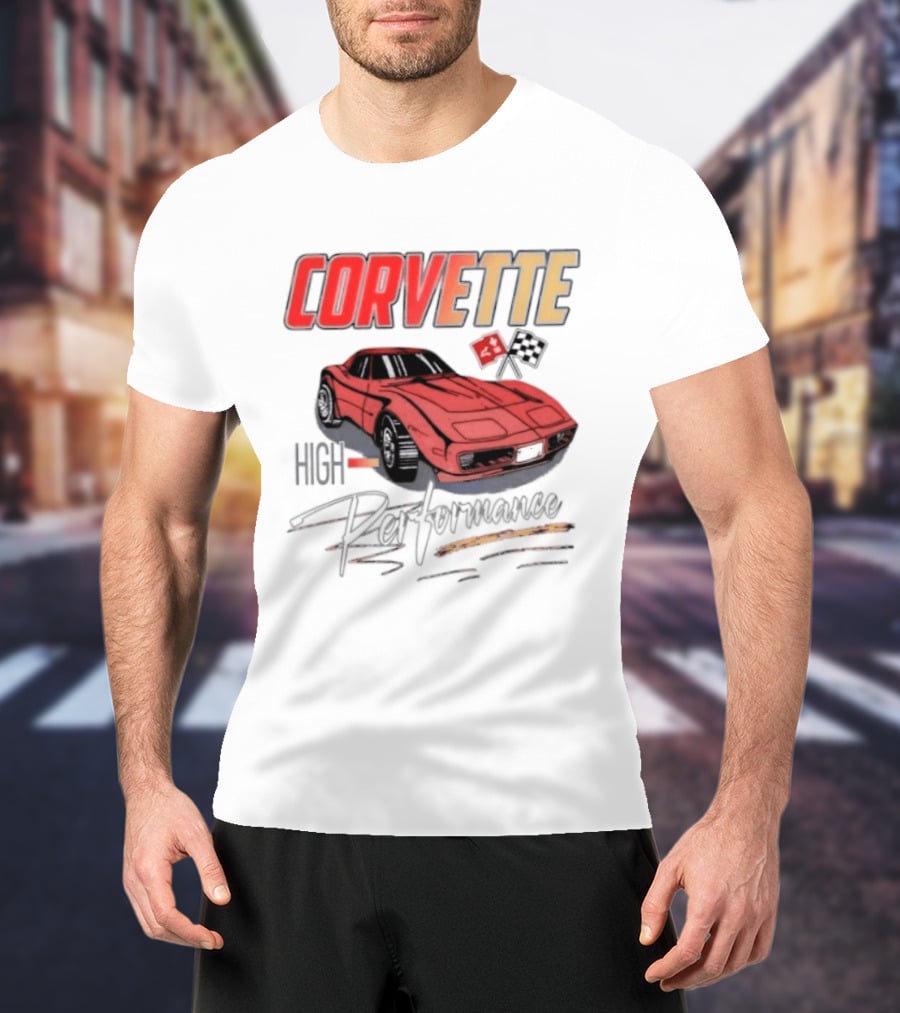 Corvette High Performance Chevrolet Sports Car Red Classic Vehicle T-Shirt