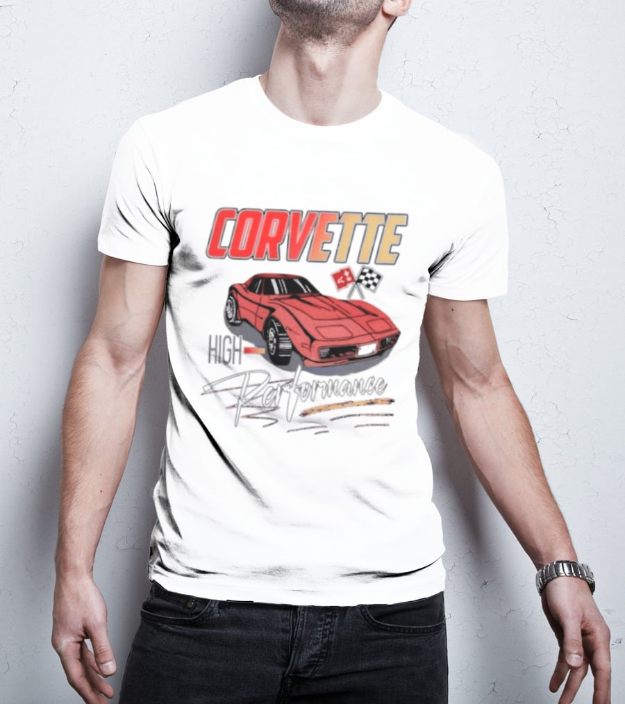 Corvette High Performance Chevrolet Sports Car Red Classic Vehicle T-Shirt