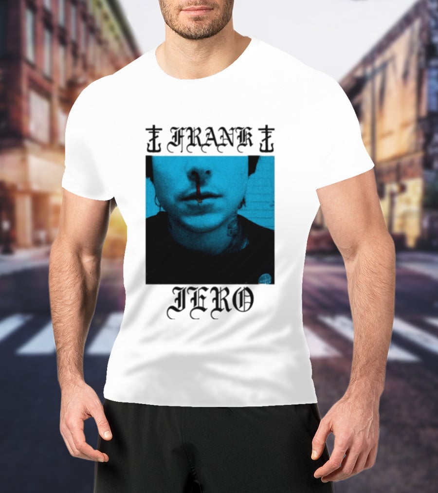 FRANK IERO Bloody Nose Blue White T-Shirt