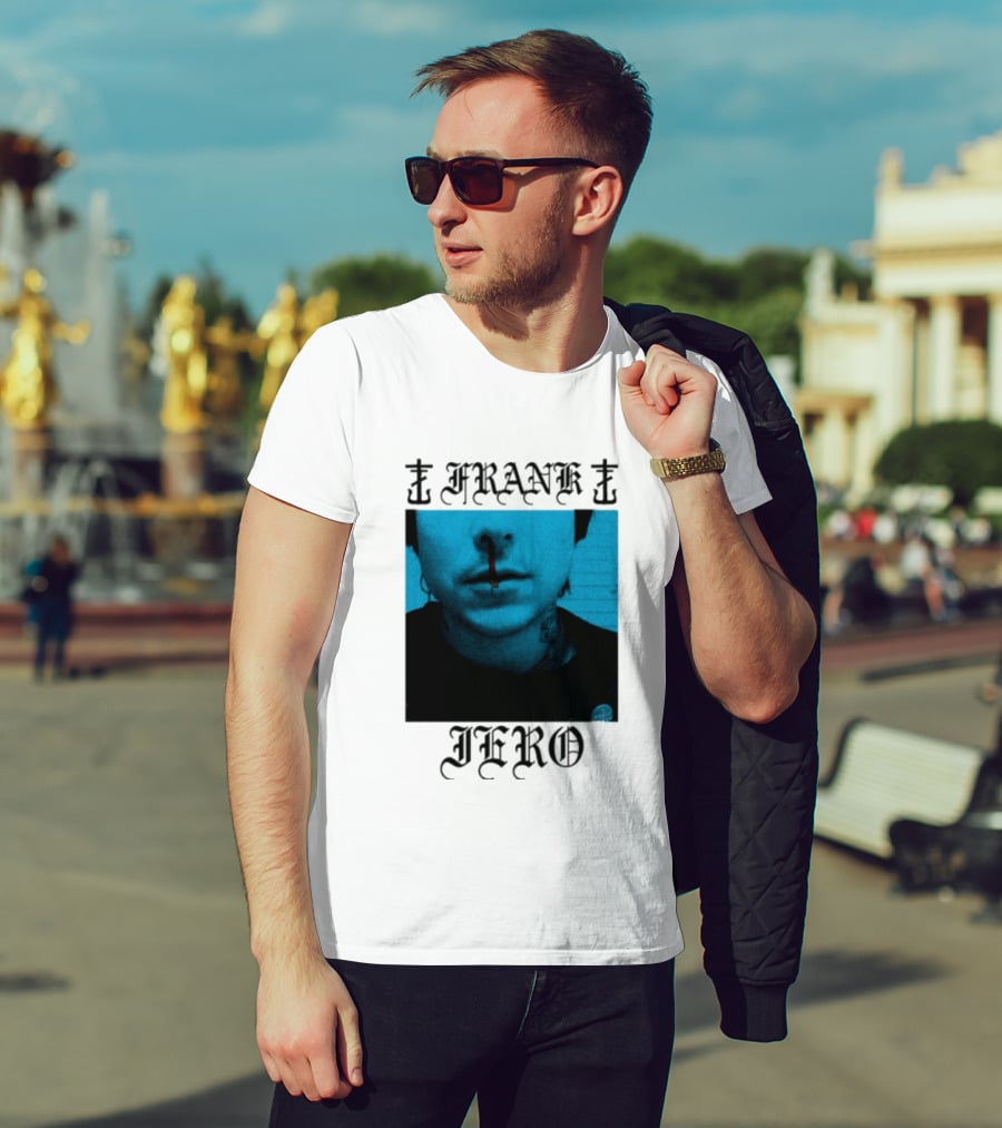 FRANK IERO Bloody Nose Blue White T-Shirt
