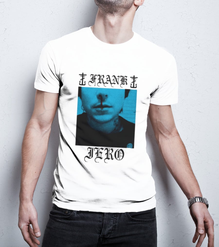 FRANK IERO Bloody Nose Blue White T-Shirt