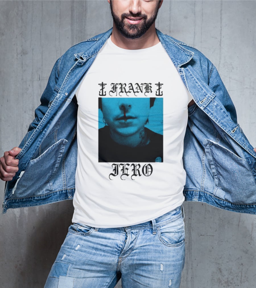 FRANK IERO Bloody Nose Blue White T-Shirt