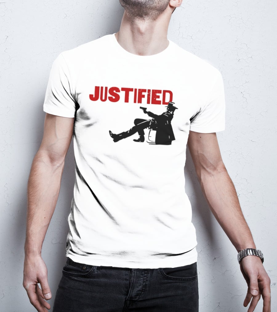 JUSTIFIED Cowboy Silhouette With Gun T-Shirt