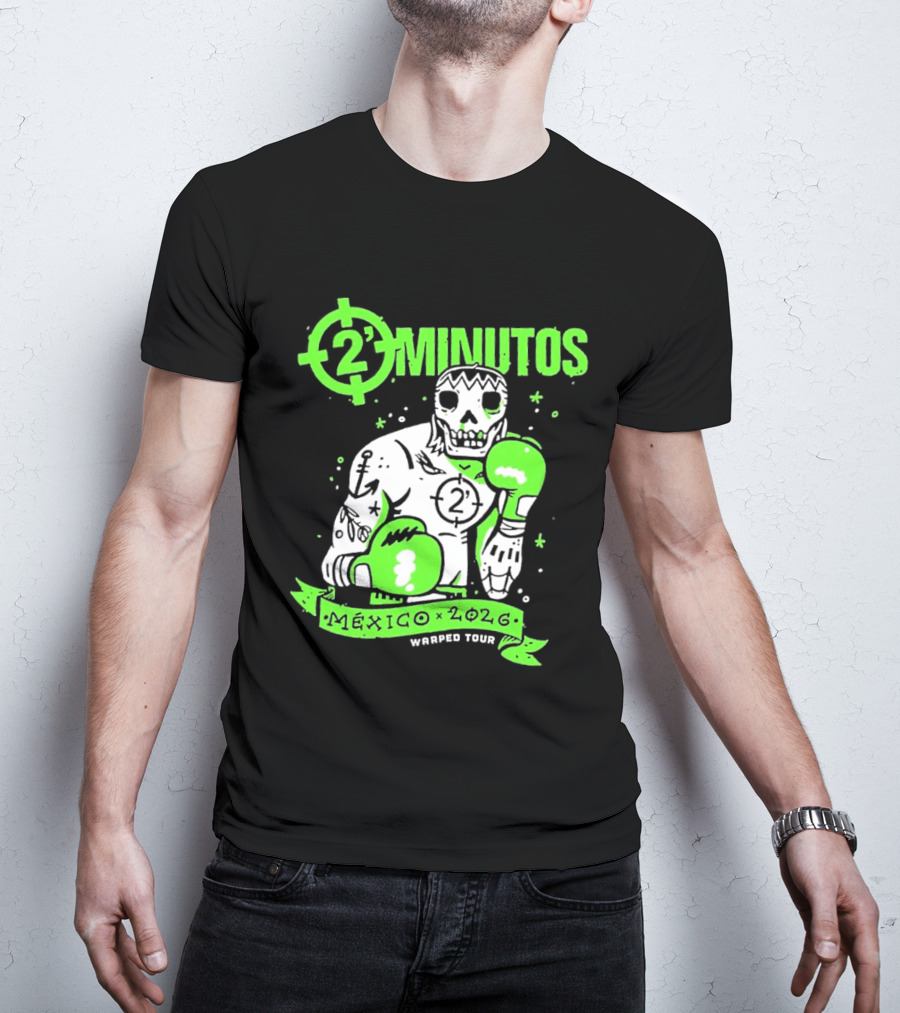 2 Minutos Mexico 2026 Skeleton Boxer Warped Tour T-Shirt