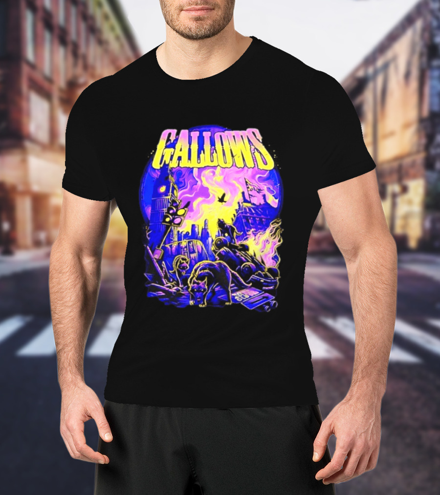 Gallows London Big Ben Wolf Apocalypse Urban Chaos Scene T-Shirt