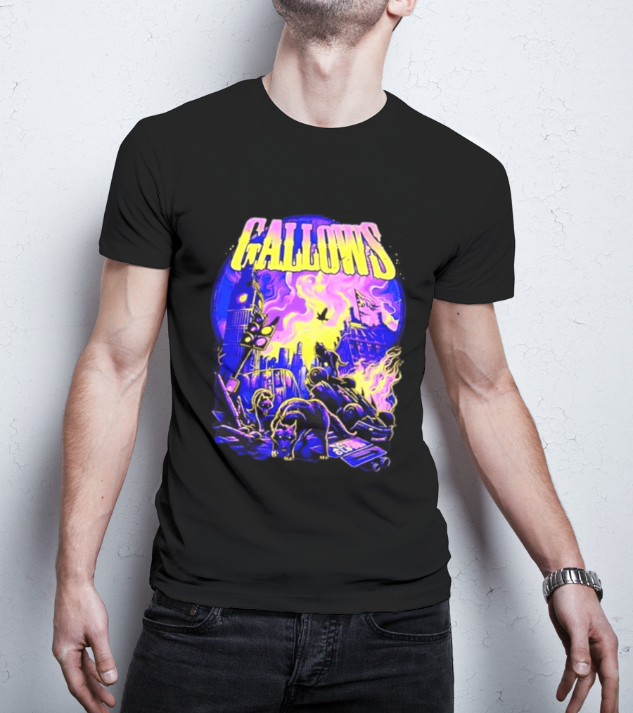Gallows London Big Ben Wolf Apocalypse Urban Chaos Scene T-Shirt