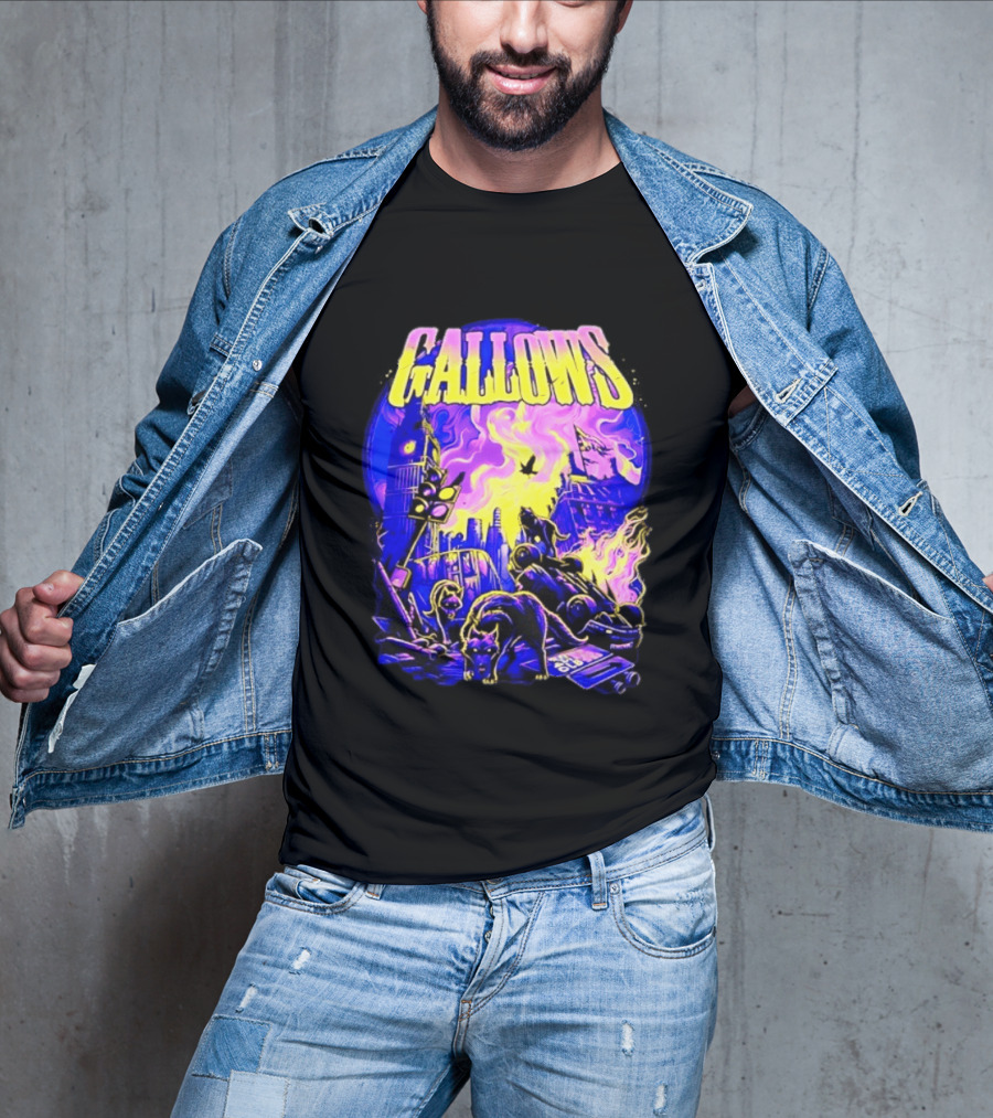 Gallows London Big Ben Wolf Apocalypse Urban Chaos Scene T-Shirt
